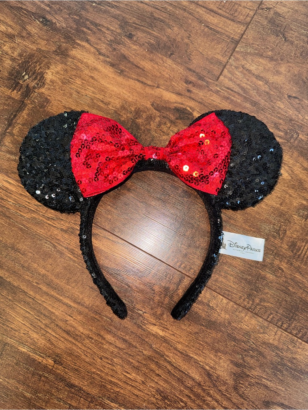 Sequin Minnie Ears Disney Parks Headband - Black and Red